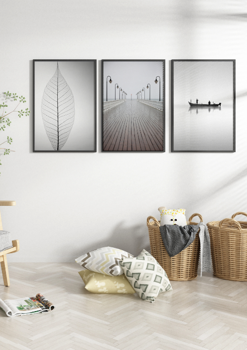 Mglisty poranek na molo - zestaw plakatów