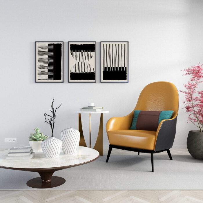 Geometryczne linie black & beige - Image 3