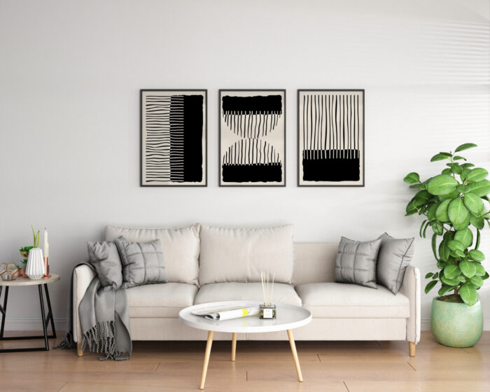 Geometryczne linie black & beige - Image 2