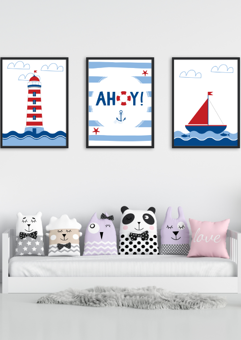 Zestaw plakatów do pokoju dziecka Ahoy