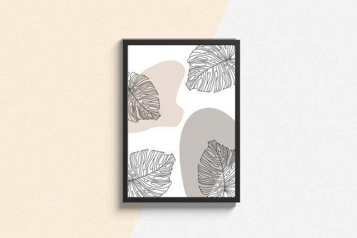 Monstera w Beżach i Szarościach - Image 2