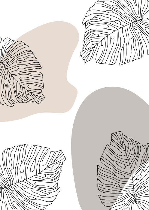 Monstera w Beżach i Szarościach