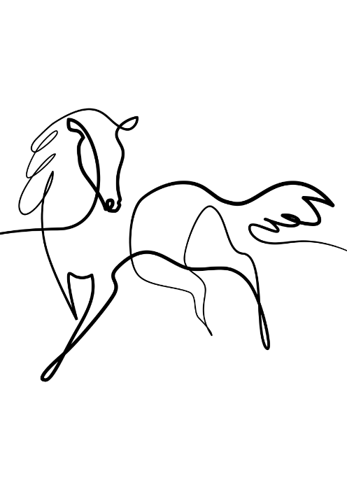 Koń Line Art