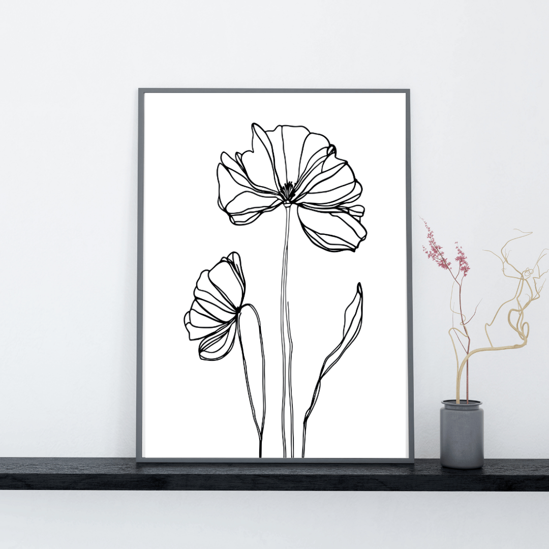 Kwiat Line Art - obrazek 3