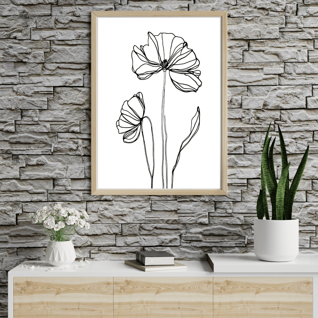 Kwiat Line Art - obrazek 2