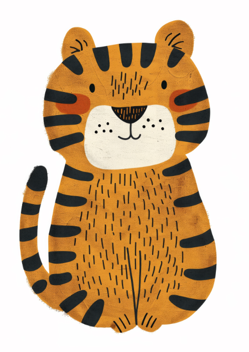 plakat kotek dla dzieci niebieski kot ilustracja