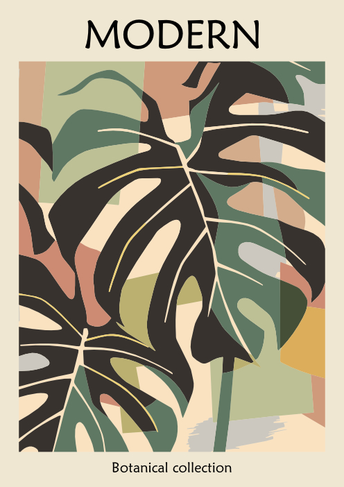Plakat abstrakcyjny botaniczny modern